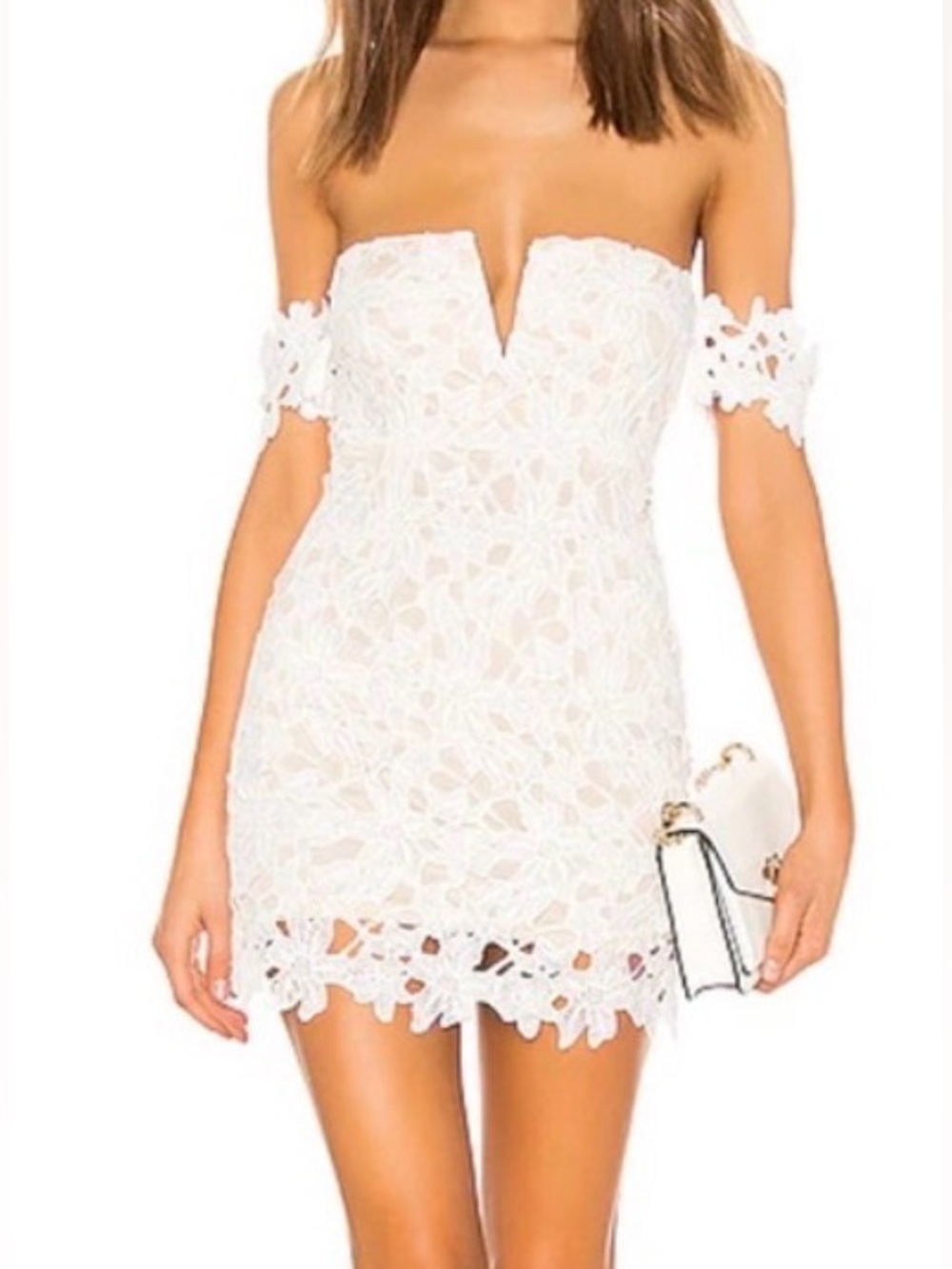 White Crochet Lace Mini Dress - Feminine Summer Style